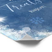 White Blue Winter Snowflake Bridal Sweet Leckereie Poster (Ecke)