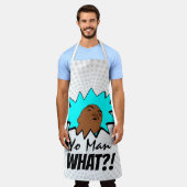 White blue Yo Man Was du Will Tasse Shot Comic Schürze (Getragen)