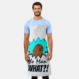 White blue Yo Man Was du Will Tasse Shot Comic Schürze