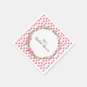 White Blume and heart Brautparty Paper Napkin Serviette (Ecke)