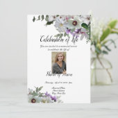 White Blume Beerdigung Ankündigung Einladung (Stehend Vorderseite)