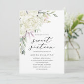 White Blume Bouquet 16 . Geburtstag 16 Geburtstag Einladung (Stehend Vorderseite)