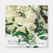 White Blume Bouquet Speichern Sie das Date Magnet