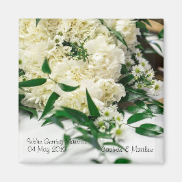 White Blume Bouquet Speichern Sie das Date Magnet