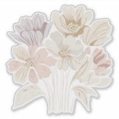 White Blume Bouquet Sticker (Vorderseite)