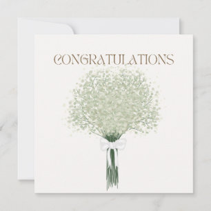 White Blume Bouquet Wedding Glückwunschkarte Karte