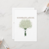 White Blume Bouquet Wedding Glückwunschkarte Karte (Vorderseite/Rückseite Beispiel)