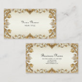 White Blume Decorative Gold Business Card Visitenkarte (Vorne/Hinten)