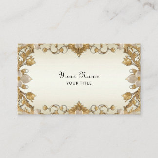 White Blume Decorative Gold Business Card Visitenkarte
