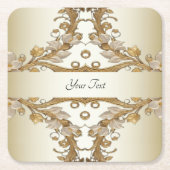 White Blume Decorative Gold Paper Untersetzer (Vorderseite)