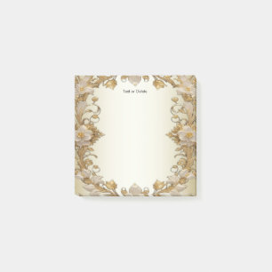 White Blume Decorative Gold Post it Notes Post-it Klebezettel