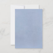 White Blume Dusty Blue Wedding RSVP Karte (Rückseite)