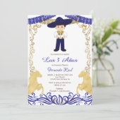 White Blume Fiesta Invitaciones Tres Anos   Einladung (Stehend Vorderseite)