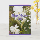 White Blume Floral Iris Irish Mütter Day Card Karte (Gelbe Blume)