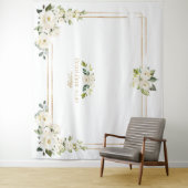 White Blume Gold Foto Stand !8. Geburtstag Wandteppich (Beispiel)