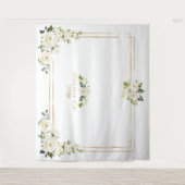 White Blume Gold Foto Stand !8. Geburtstag Wandteppich (Vorderseite)
