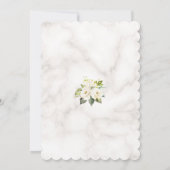 White Blume Gold Glitzer Marble Baby Dusche Einladung (Rückseite)