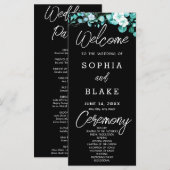 White Blume Greenerity Black Wedding Programm (Vorne/Hinten)