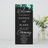 White Blume Greenerity Black Wedding Programm (Stehend Vorderseite)
