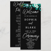 White Blume Greenerity Black Wedding Programm (Vorne/Hinten)