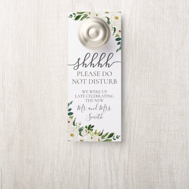 White Blume & Greenerity Wedding Door Hangers Türanhänger (Auf Knauf)
