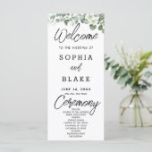 White Blume Greenerity White Wedding Programm (Stehend Vorderseite)
