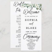White Blume Greenerity White Wedding Programm (Vorne/Hinten)