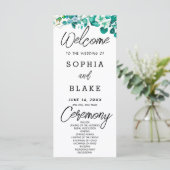 White Blume Greenerity White Wedding Programm (Stehend Vorderseite)