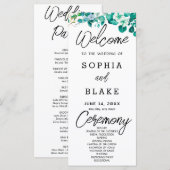 White Blume Greenerity White Wedding Programm (Vorne/Hinten)