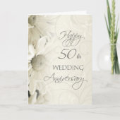 White Blume Happy 50 th Wedding Anniversary Card Karte (Vorderseite)