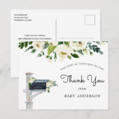 White Blume Kinderdusche per Mail Vielen Dank Postkarte (Vorne/Hinten)