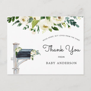 White Blume Kinderdusche per Mail Vielen Dank Postkarte
