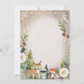 White Blume Onederland Animals Baby Showe Einladung (Rückseite)