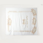 White Blume Pampas Grass Foto Stand Hochzeit Wandteppich (Vorderseite (Horizontal))