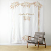 White Blume Pampas Grass Foto Stand Hochzeit Wandteppich (Beispiel)