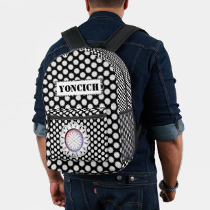 White Blume Ribbon von Kenneth Yoncich Bedruckter Rucksack