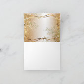 White Blume und Gold Glitzer - Vielen Dank Dankeskarte (Innenseite)