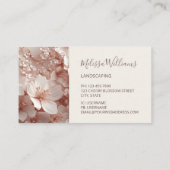 White Blush 3D Blumen Logo Initialen Visitenkarte (Rückseite)