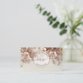 White Blush 3D Blumen Logo Initialen Visitenkarte (Stehend Vorderseite)