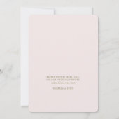 White & Blush | Chic Blush Rose Wedding Invitation Einladung (Rückseite)