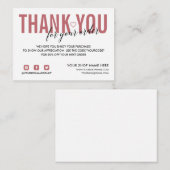 WHITE BLUSH DANKE FÜR IHRE GESELLSCHAFTLICHE BESTE BEGLEITKARTE (Vorne/Hinten)