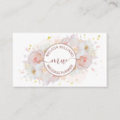 White Blush Flowers Logo Initials Visitenkarte (Vorderseite)
