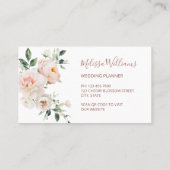 White Blush Flowers Logo Initials Visitenkarte (Rückseite)