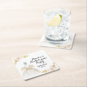 White Blush Gold Glitzer Dress Junggeselinnen-Absc Rechteckiger Pappuntersetzer (Vor Ort)