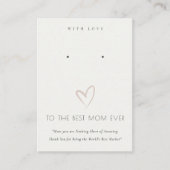 WHITE BLUSH HEART BEST MAMA GIFT EARRING DISPLAY PLATZKARTE (Vorderseite)