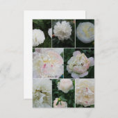 White Blushing Peony Collage Mitteilungskarte (Vorne/Hinten)