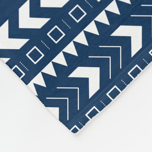 White Bohemisch Tribal Elephant Fleecedecke (Ecke)