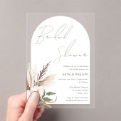 White Boho Arch Floral Brautparty Acryleinladungen (Insitu (Handheld))