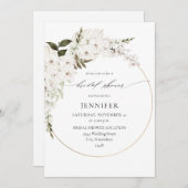 White Boho Floral Brautparty Einladung (Vorne/Hinten)