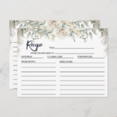 White Boho Floral Brautparty Rezept Card Postkarte (Vorne/Hinten)
